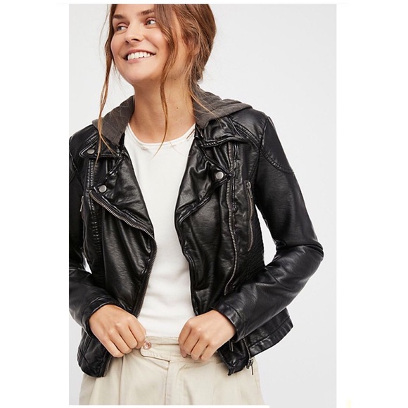 Free People Jackets & Blazers - Free People Vegan Leather Moto Jacket